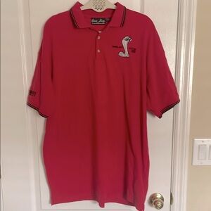 Carroll Shelby Collection GT 500 Men’s Red and Black Embroidered Polo Shirt